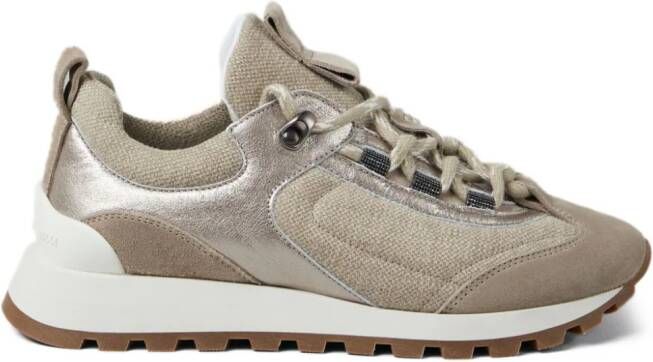 Brunello Cucinelli Sneakers met vlakken Beige