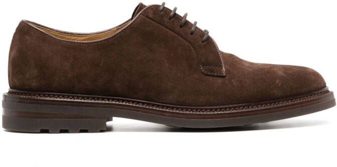 Brunello Cucinelli Suède derby schoenen Bruin