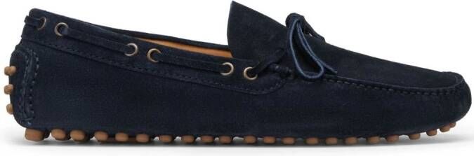 Brunello Cucinelli Suède loafers met kant Blauw