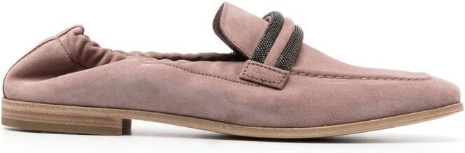 Brunello Cucinelli Suède loafers Roze