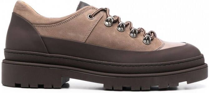 Brunello Cucinelli Tweekleurige veterschoenen Bruin