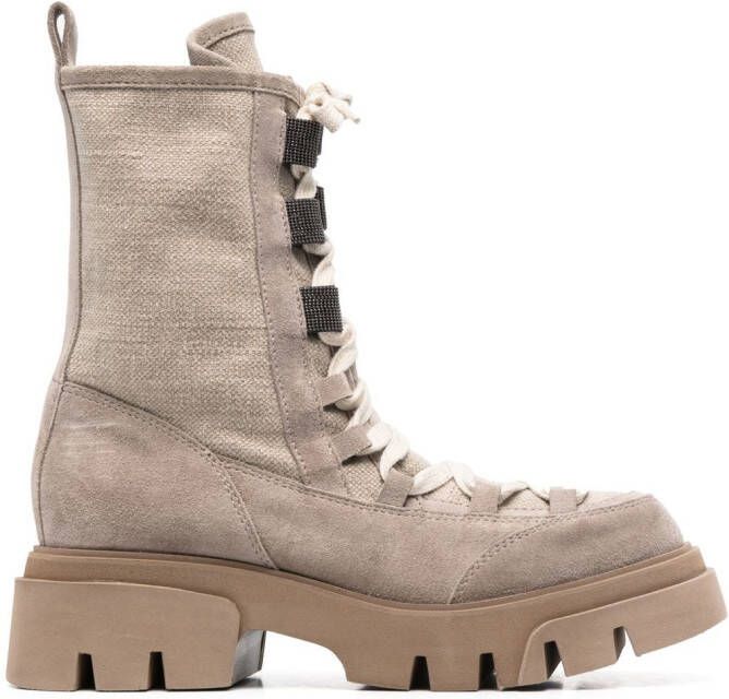 Brunello Cucinelli Veterlaarzen met chunky zool Beige