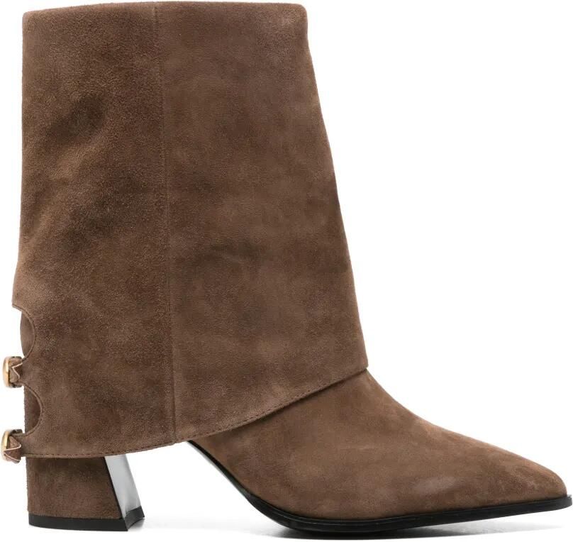 Bruno Premi buckle-detail pointed-toe ankle boots Bruin