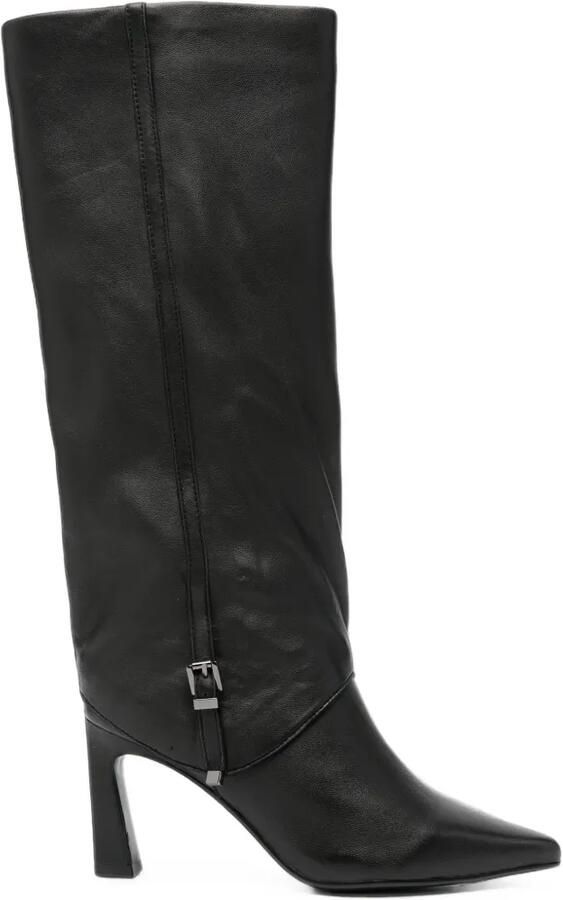 Bruno Premi buckle-detail pointed-toe knee-high boots Zwart
