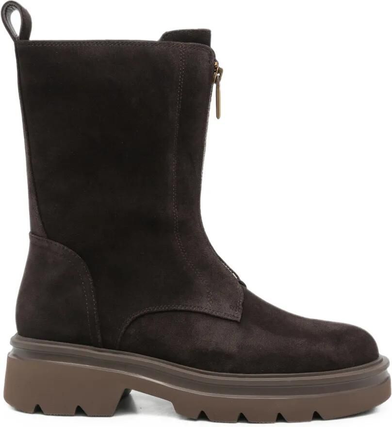 Bruno Premi front-zip suede boots Bruin