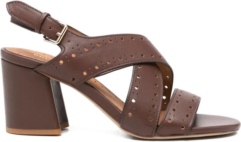Bruno Premi Geperforeerde sandalen met gekruist detail Bruin - Foto 1