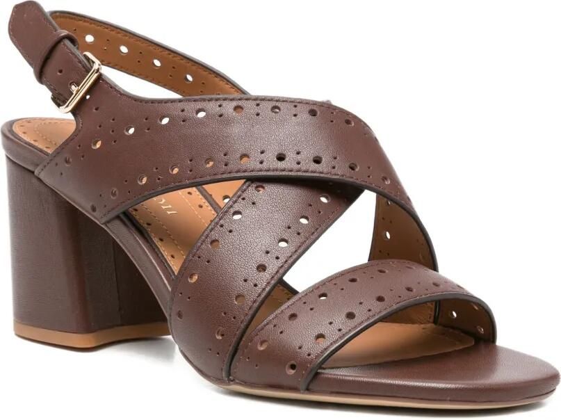 Bruno Premi Geperforeerde sandalen met gekruist detail Bruin - Foto 2