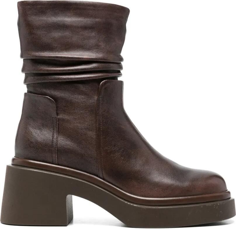 Bruno Premi ruched platform ankle boots Bruin