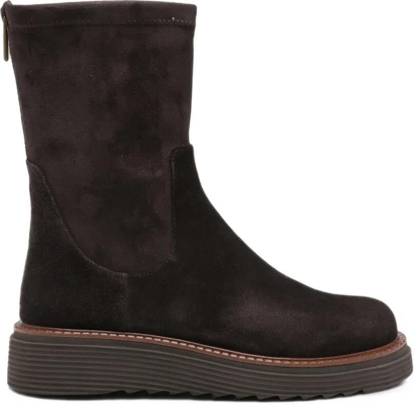Bruno Premi suede rear-zip ankle boots Bruin