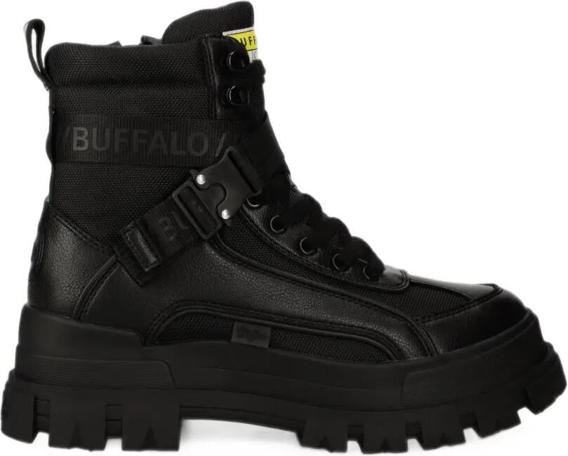 Buffalo Aspha COM 1 BS chunky-sole boots Zwart