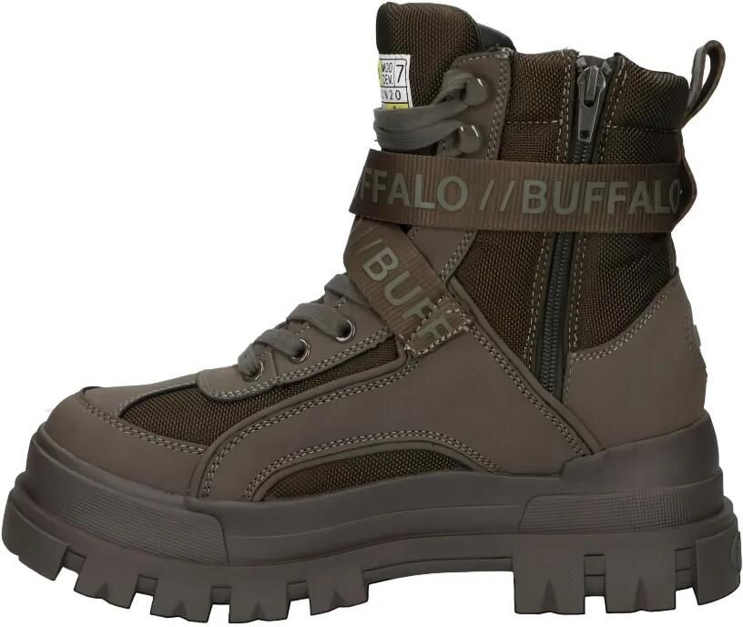 Buffalo Aspha Com1 combat boots met gesp Groen - Foto 3