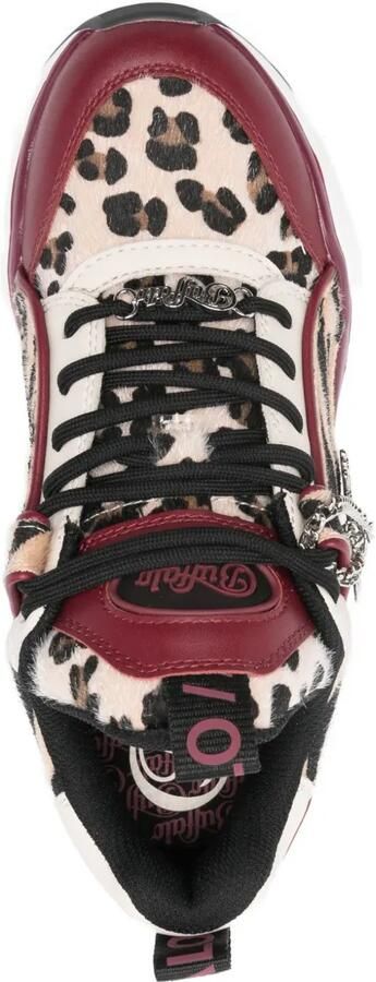 Buffalo Binary Glam sneakers met dierenprint Rood - Foto 4