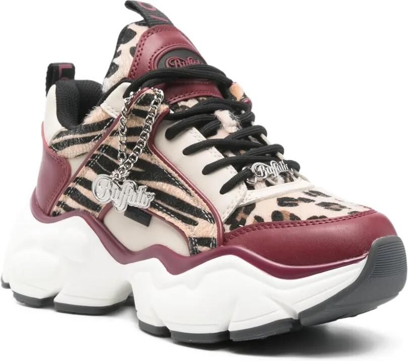 Buffalo Binary Glam sneakers met dierenprint Rood - Foto 2