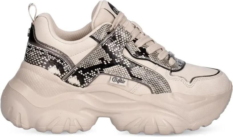 Buffalo Bliss snakeskin-effect chunky sneakers Beige