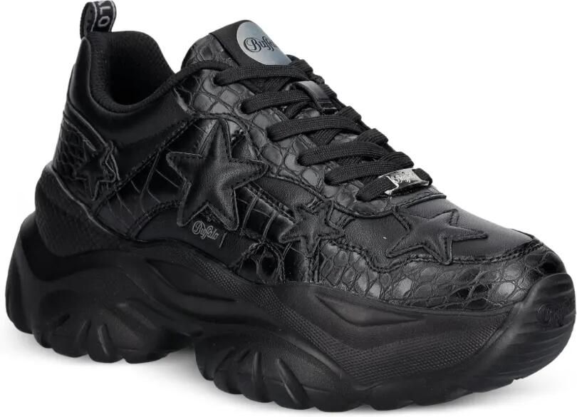 Buffalo Bliss Star crocodile-effect sneakers Zwart - Foto 3