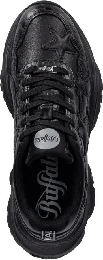 Buffalo Bliss Star crocodile-effect sneakers Zwart - Foto 4