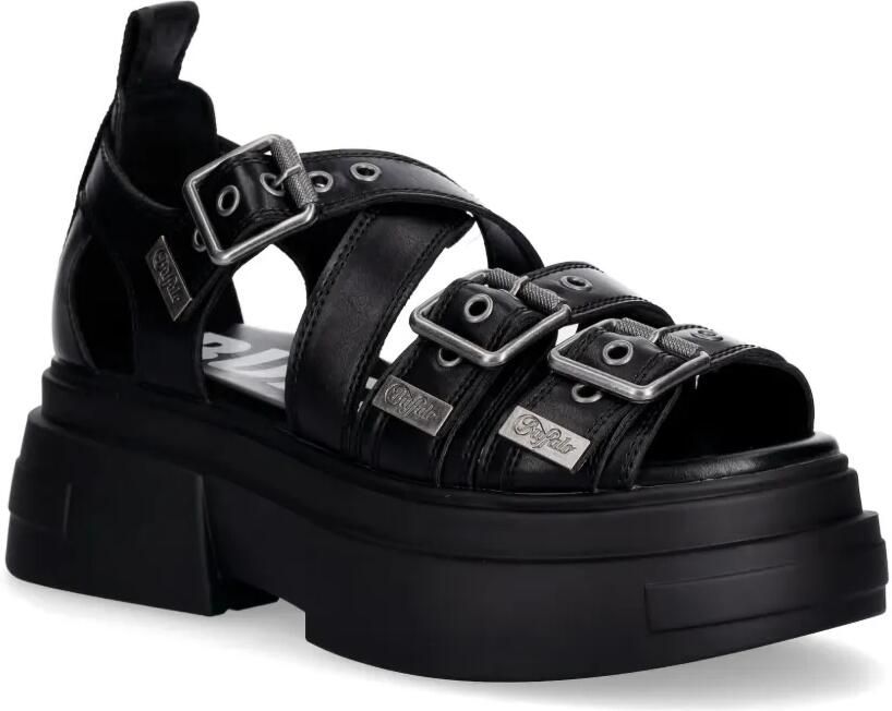 Buffalo Bolt sandalen met plateauzool en gespbandje Zwart - Foto 2