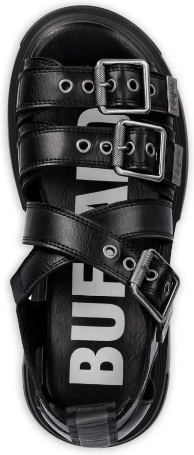Buffalo Bolt sandalen met plateauzool en gespbandje Zwart - Foto 4