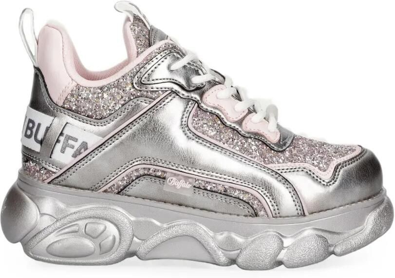 Buffalo Cld Chai metallic sneakers met glitters-effect Zilver