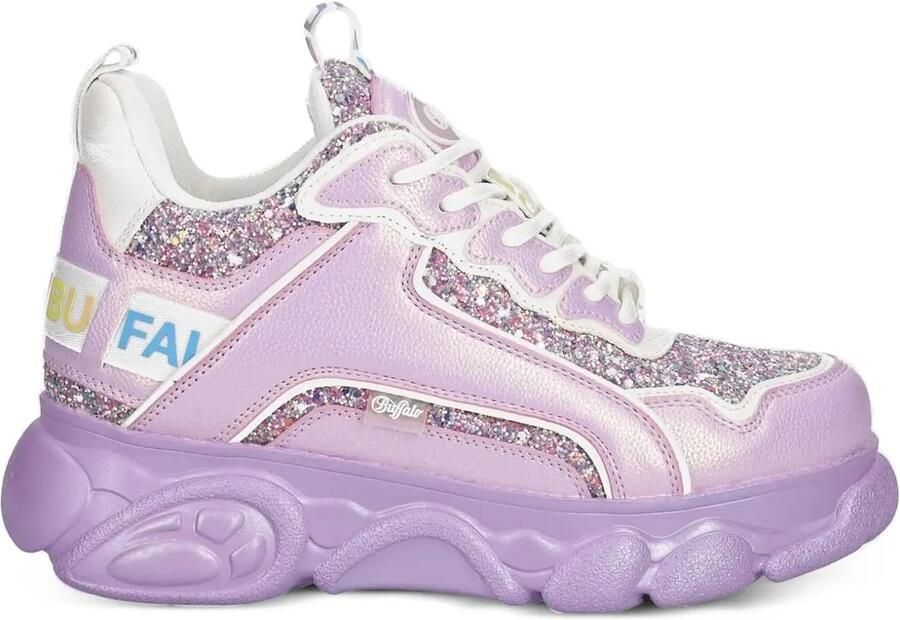 Buffalo CLD Chai sneakers met plateauzool en glitters Paars