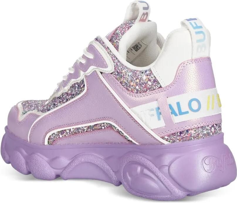 Buffalo CLD Chai sneakers met plateauzool en glitters Paars - Foto 2