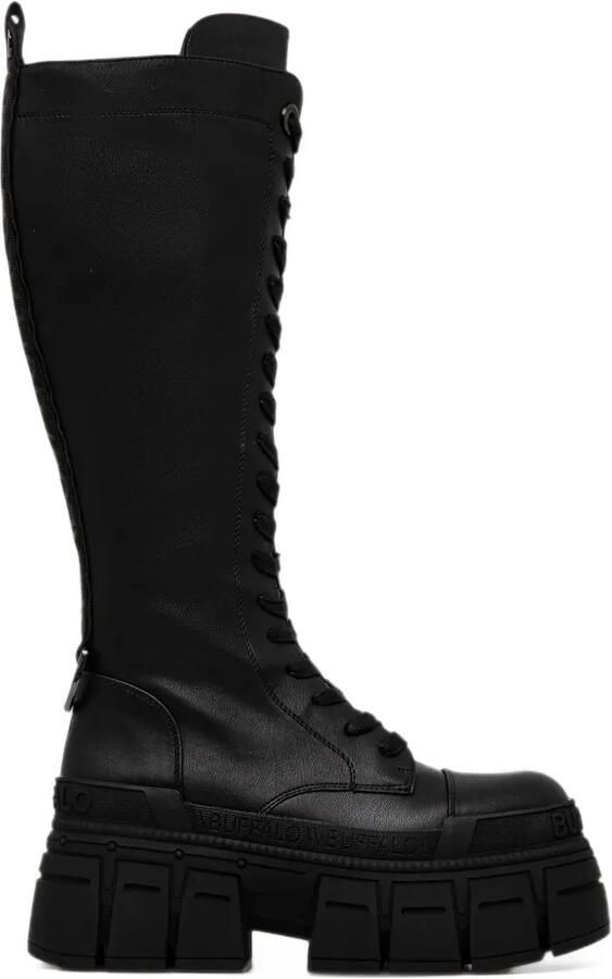 Buffalo Gospher lace-up platform boots Zwart