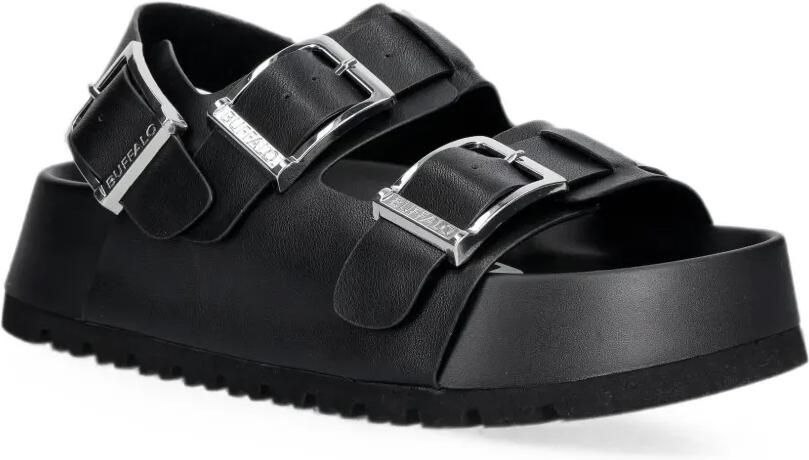 Buffalo Jane Athena sandalen met plateauzool en gespsluiting Zwart - Foto 3