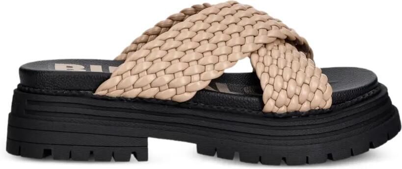 Buffalo Lennox Cross sandalen met gekruiste bandjes Beige