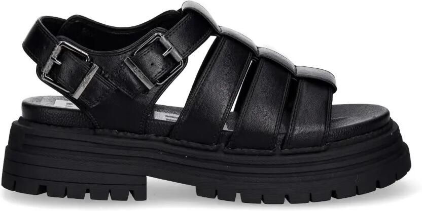 Buffalo Lennox Fisher sandalen met plateauzool Zwart