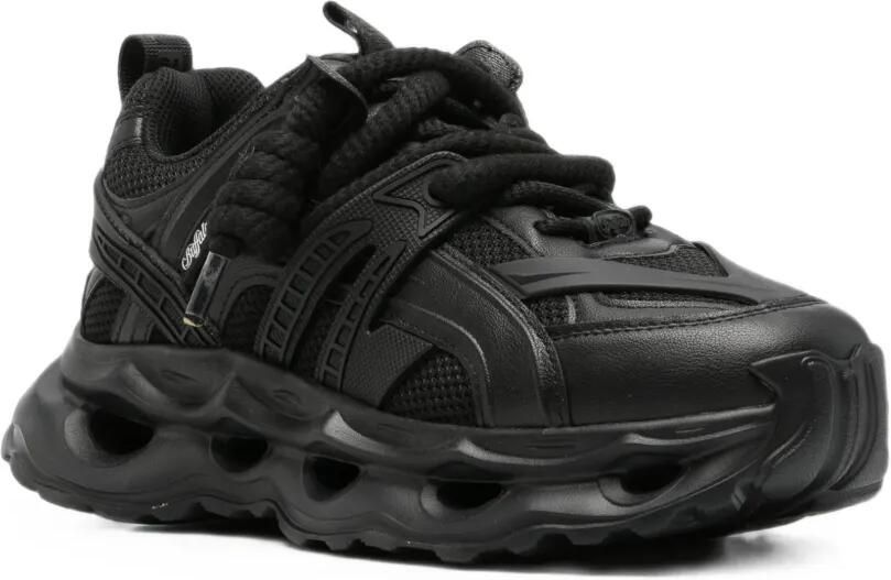 Buffalo Malaga chunky sneakers met kanten vlakken Zwart