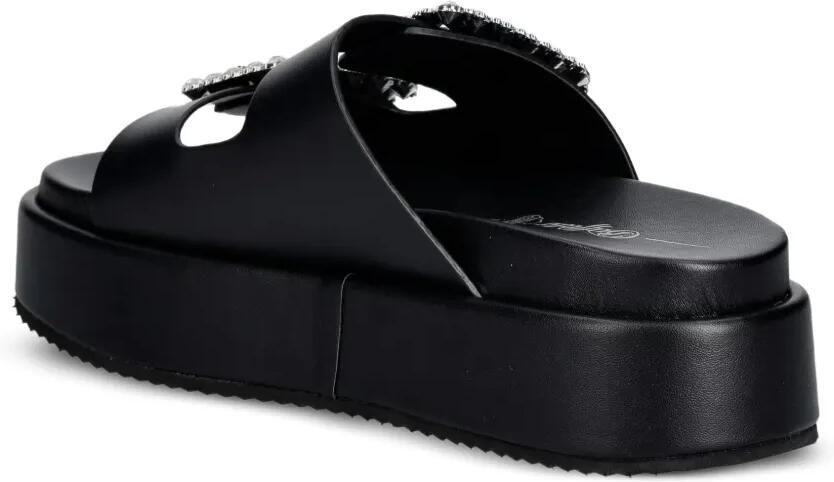 Buffalo Noa Ari Glam slippers met plateauzool en kristallen gesp Zwart - Foto 2