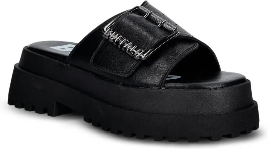 Buffalo Pluto Slide sandalen met gesp Zwart - Foto 3