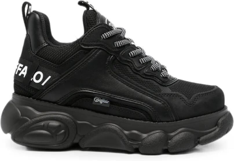 Buffalo Sneakers met chunky zool en logoband Zwart