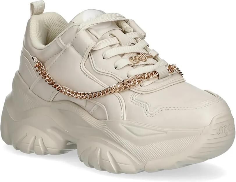 Buffalo Sneakers met plateauzool en ketting Beige - Foto 2