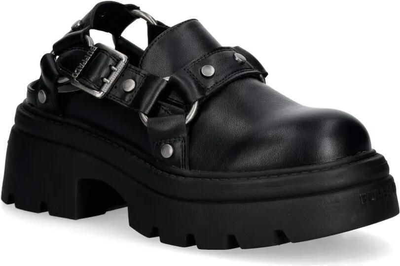 Buffalo Vega Clog Buckle muiltjes met plateauzool en studs Zwart - Foto 2