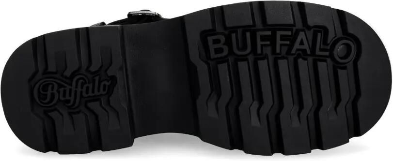 Buffalo Vega Clog Buckle muiltjes met plateauzool en studs Zwart - Foto 5