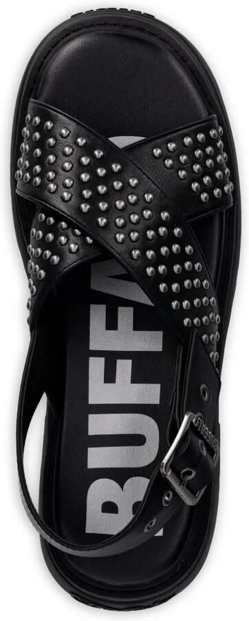 Buffalo Vega Cross sandalen met plateauzool en studs Zwart - Foto 4