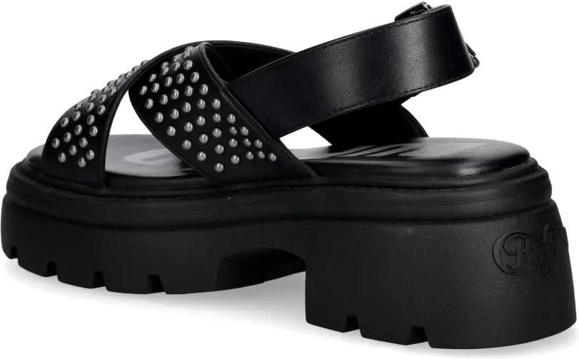 Buffalo Vega Cross sandalen met plateauzool en studs Zwart - Foto 3