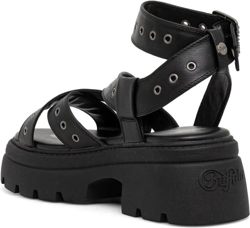 Buffalo Vega MSS RIV sandalen met plateauzool en ringlets Zwart - Foto 2