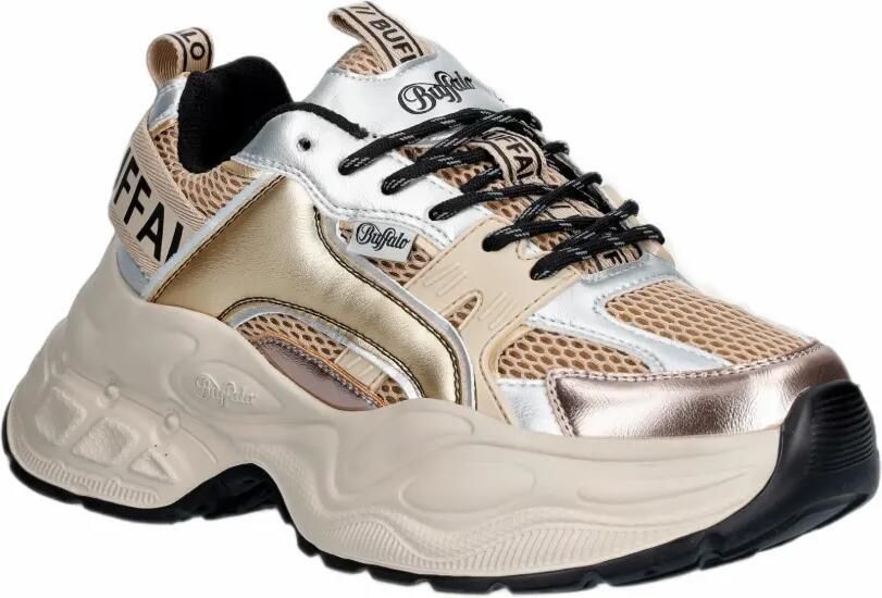 Buffalo Yuno metallic chunky-sole sneakers Beige - Foto 3