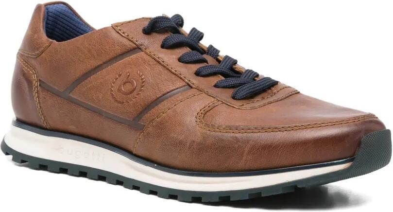Bugatti 25 mm sneakers met logo-reliëf Bruin - Foto 2