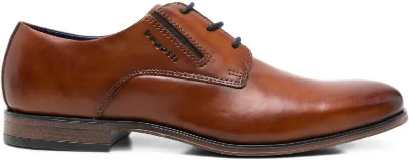 Bugatti Derby schoenen met elastisch inzetstuk en logoplakkaat Bruin