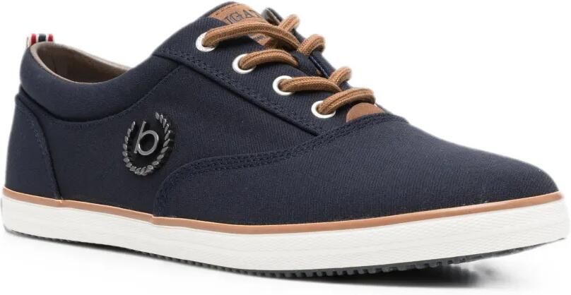 Bugatti logo-plaque lace-up sneakers Blauw
