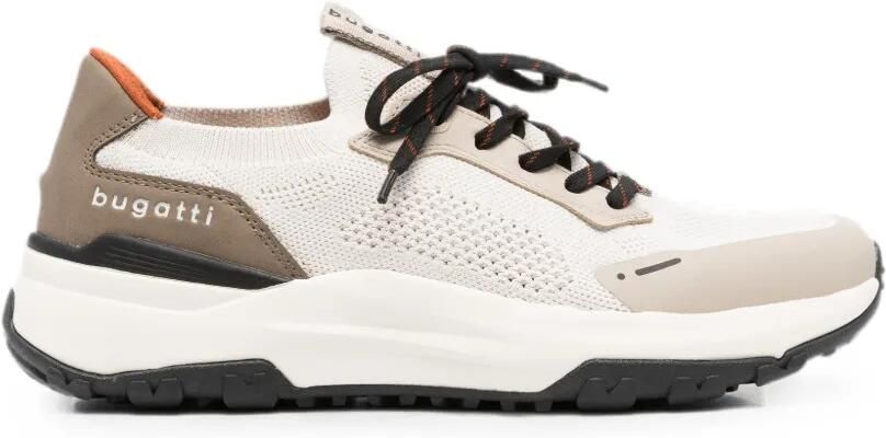 Bugatti logo-print panelled sneakers Beige
