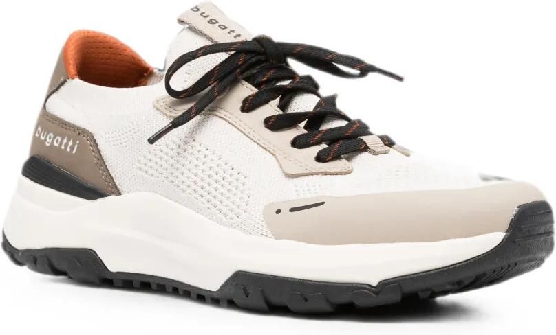 Bugatti logo-print panelled sneakers Beige - Foto 3