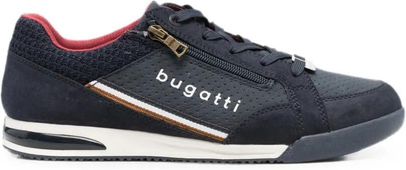 Bugatti logo-print zip-detail sneakers Blauw