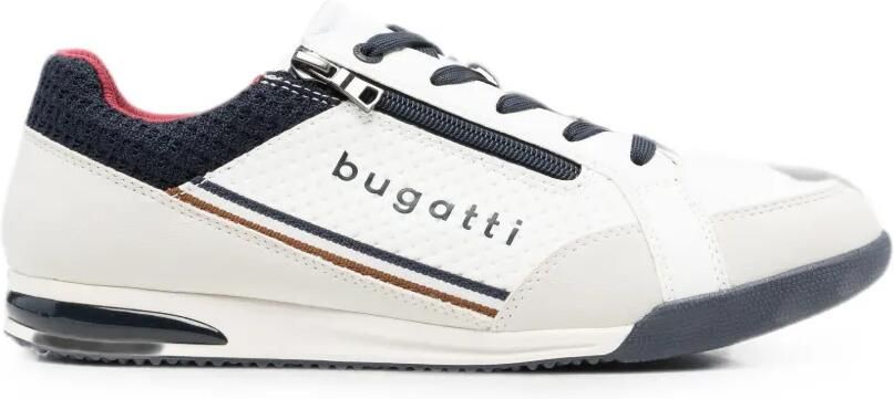 Bugatti logo-print zip-fastening sneakers Wit