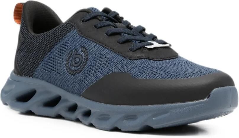 Bugatti mesh-panel logo-patch sneakers Blauw