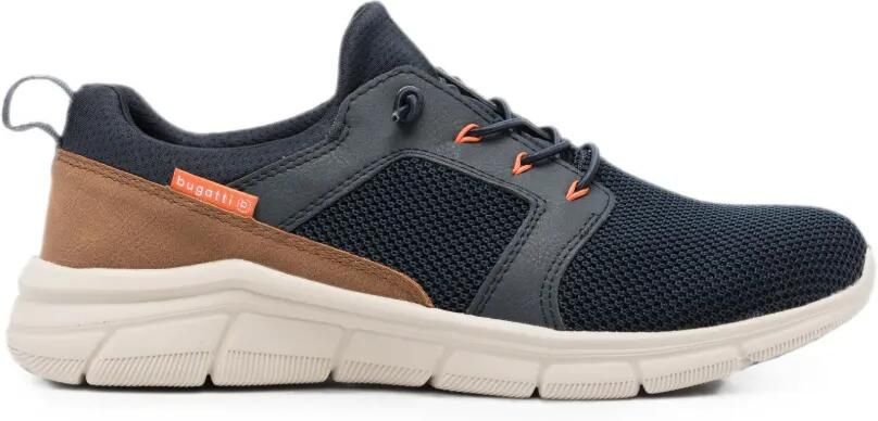 Bugatti mesh-panelled lace-up sneakers Blauw