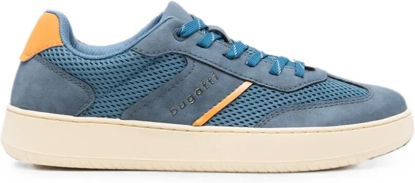 Bugatti mesh-panelled lace-up sneakers Blauw